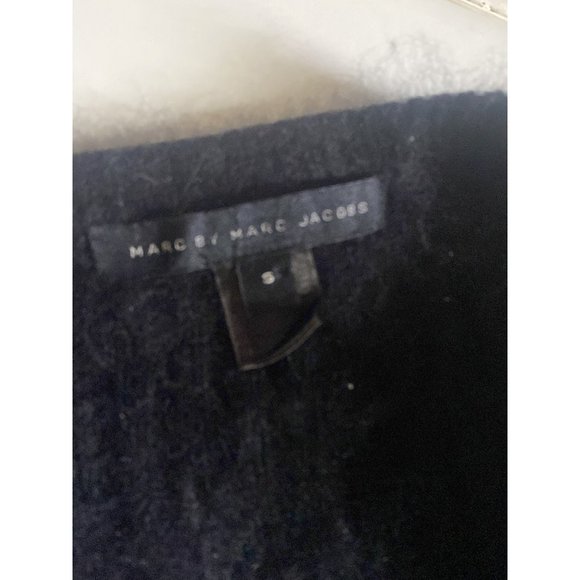 Marc By Marc Jacobs Black Nylon Angora Knit Sweater with Silver Metallic Argyle - Picture 4 of 11